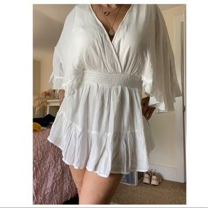 White linen Sundress/Bathing suit cover-up